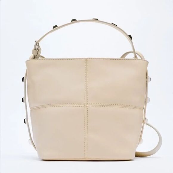 ZARA STUDDED BUCKET BAG - Picture 2 of 8